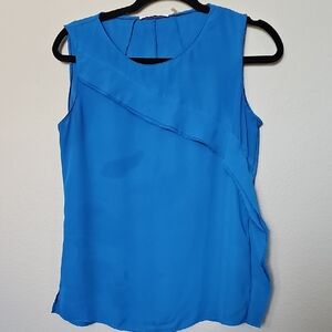 T Tahari Vibrant Blue Sleeveless Blouse